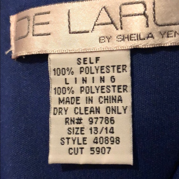 Blue full length gown w beaded circle size 13/14 - Picture 4 of 7